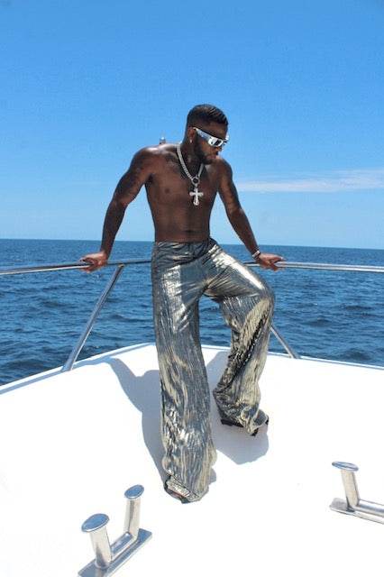 Metallic Wide Leg Pants - ELEVATION XII